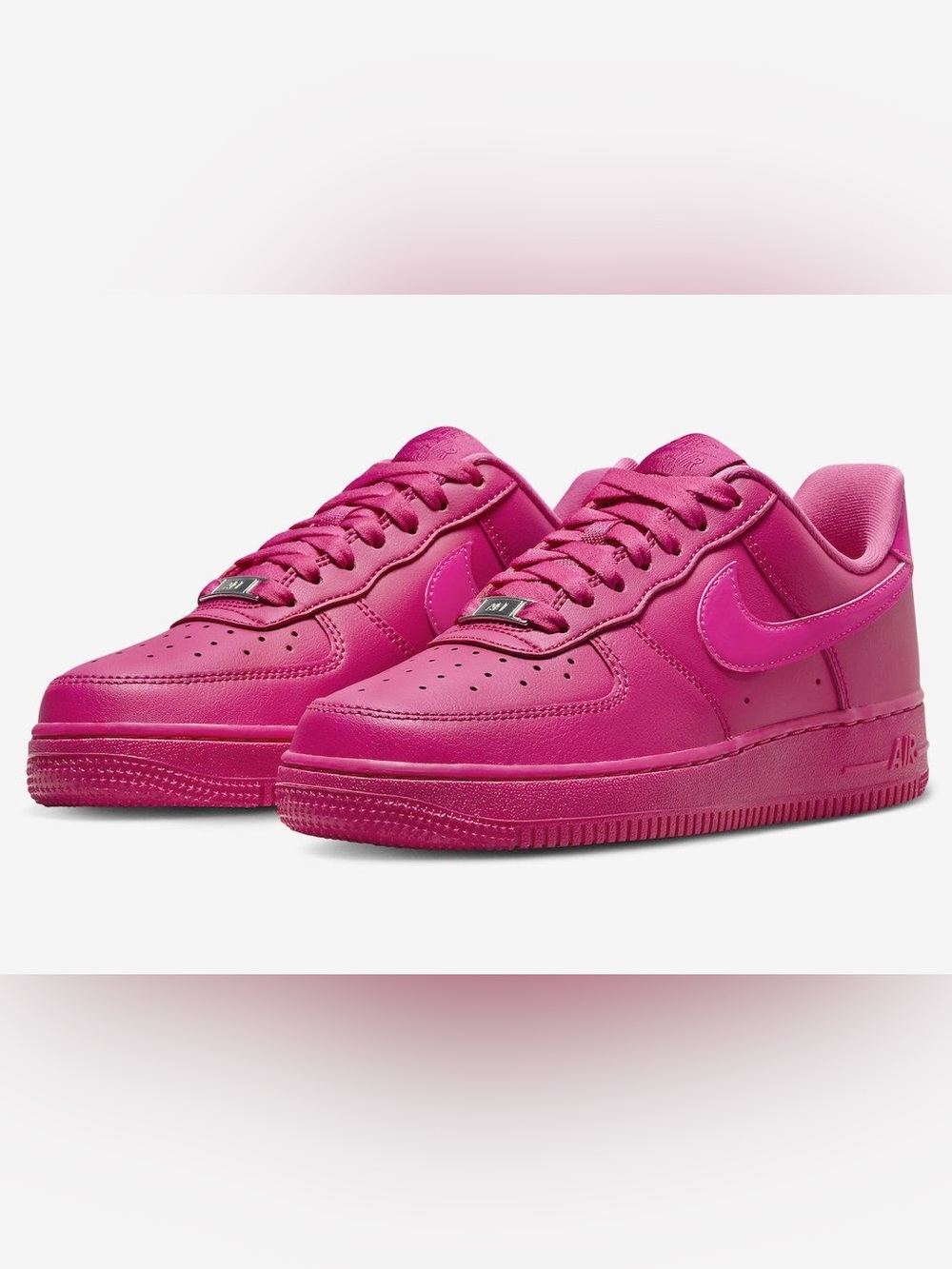 NWOT Nike Hot Pink FIREBERRY Air Force 1 Low Leather Sneakers size 7.5
